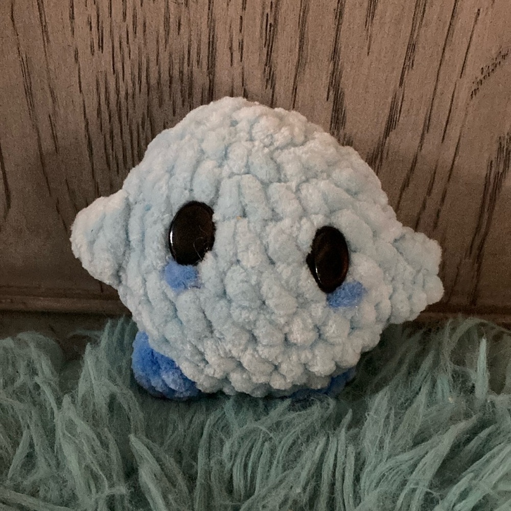 Crochet blue Kirby handmade